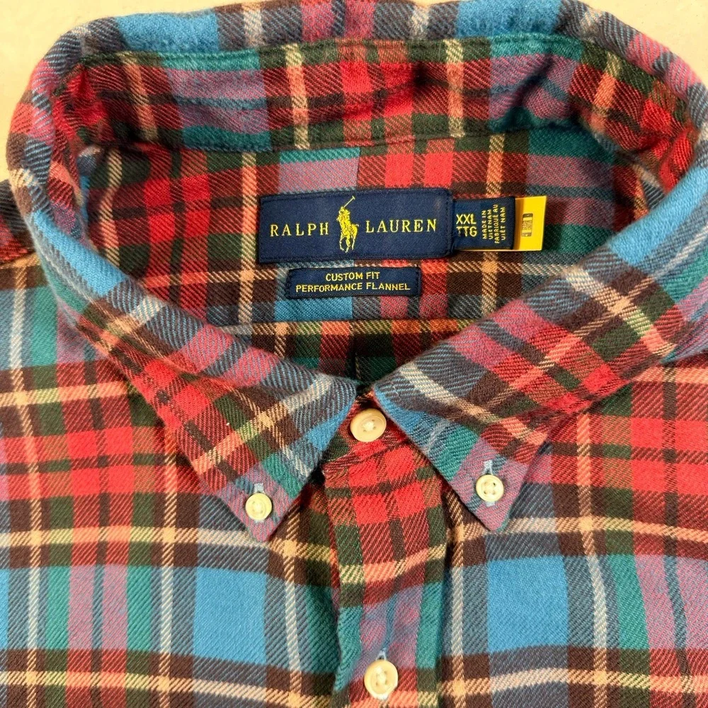 Polo Ralph Lauren Classic Fit Performance Flannel Shirt XXL Plaid Long Sleeve